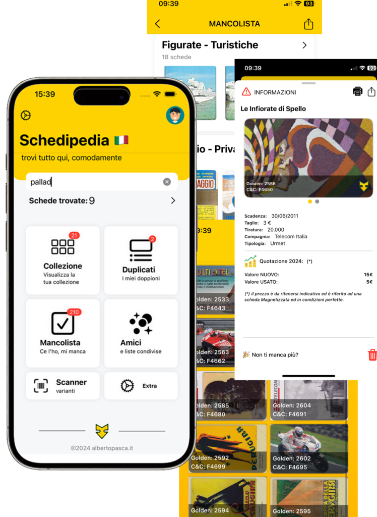 App schede telefoniche - Schedipedia collezionismo schede telefoniche app catalogo valutazioni schede