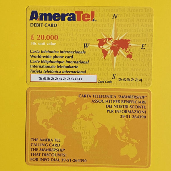 Ameratel - Debit Card (call 39-51-264390)